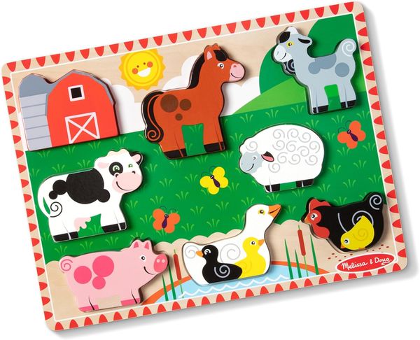 Melissa & Doug — Puzzle de Madera con Clavijas: Números (10 piezas)