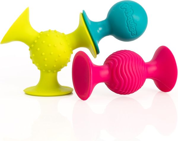 Fat Brain Toys — Pip Squigz (3 ventosas con sonajero)