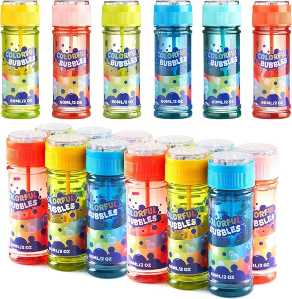 JOYIN — 12 Botellas de Burbujas con tapa puzzle (60 ml)